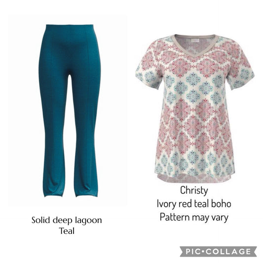 Black Friday Bundle - Teal Pants / Christy Tee - Size Small