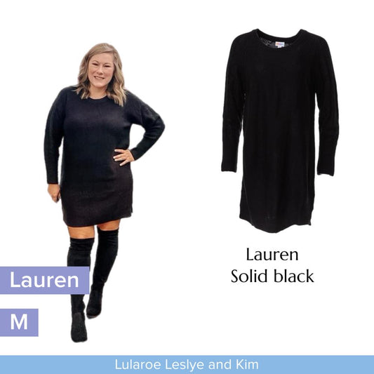 Lauren Sweater Dress - Solid Black